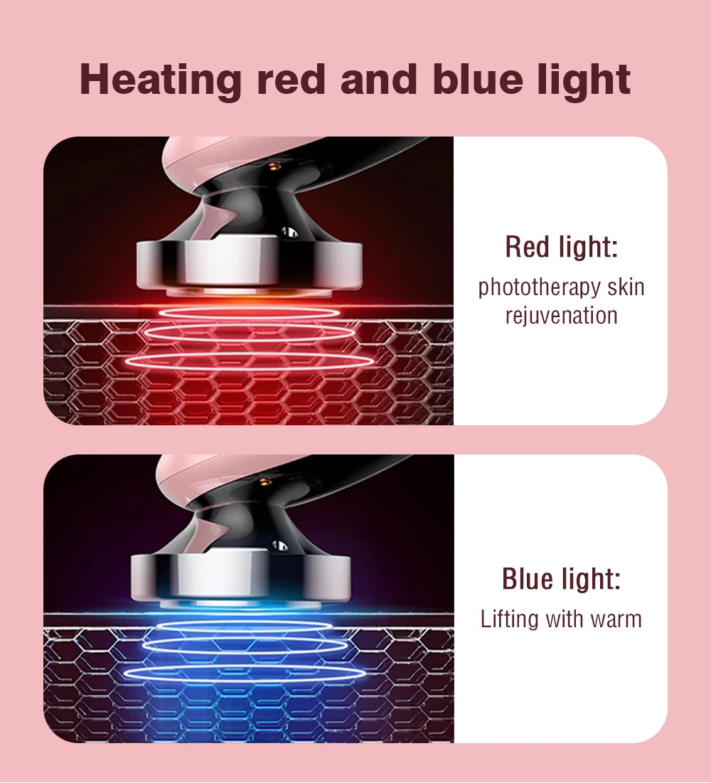 EMS RF Skin-Tightening & Face-Lifting Device Microcurrent Red-Light Massage for Skin Rejuvenation & Glow
