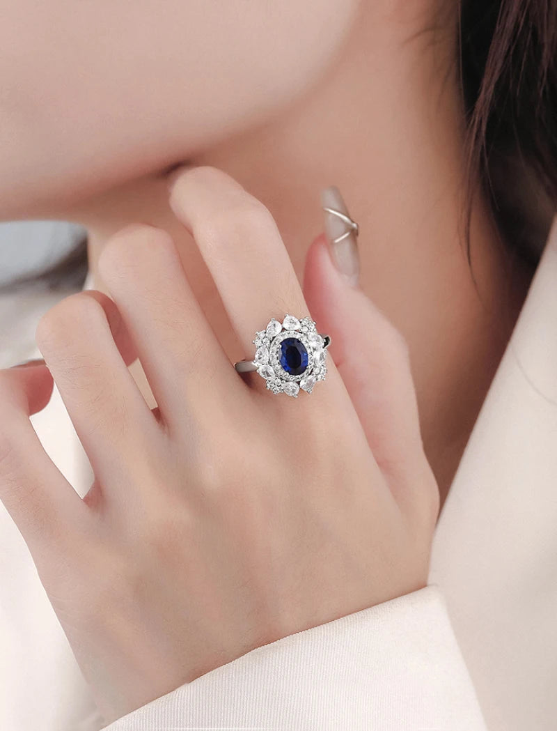 New in Light Luxury Fashion Purple rings for women Sense silver 925 Inlaid Diamond Ruby Ring Adjustable Exquisite Jewelry Gift