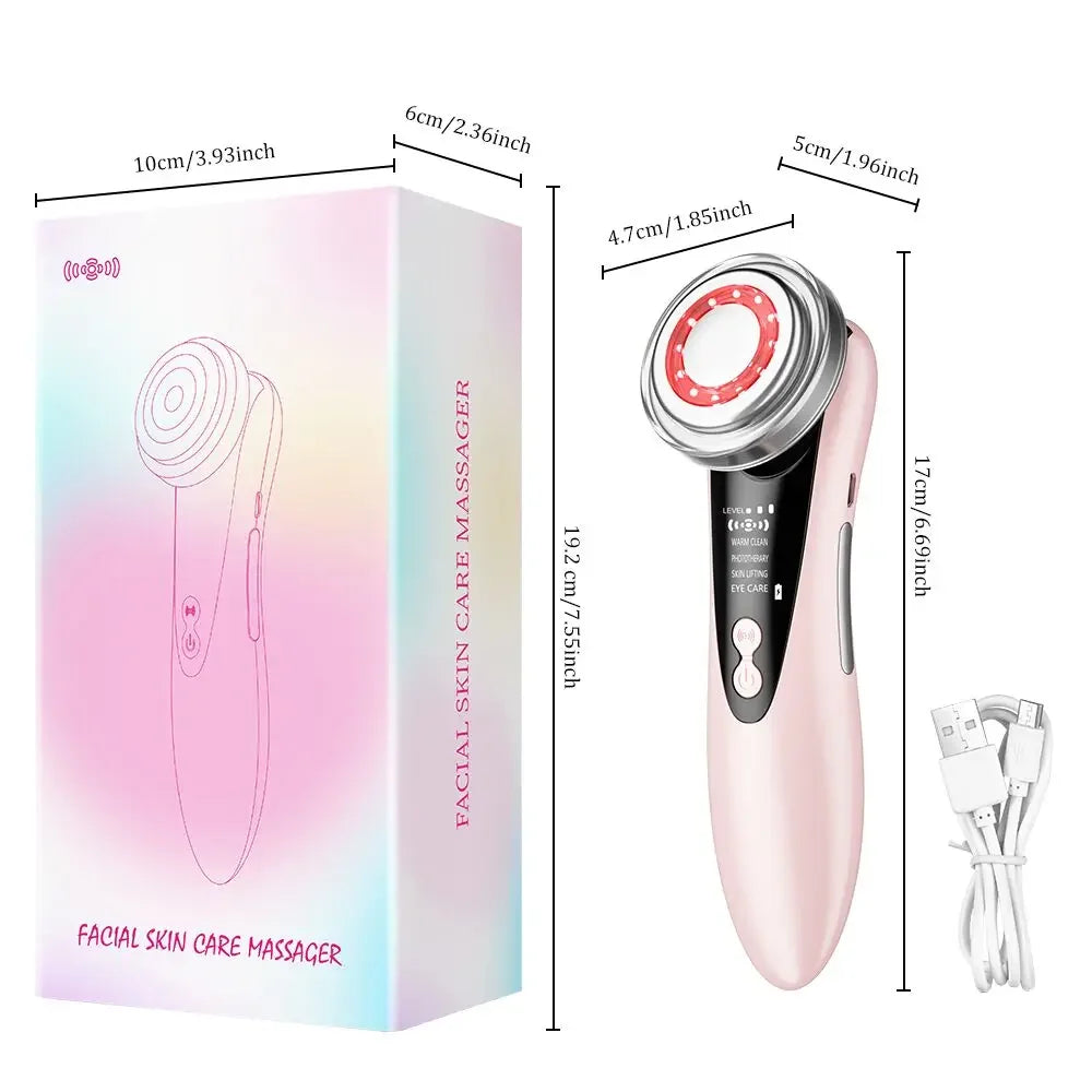 EMS RF Skin-Tightening & Face-Lifting Device Microcurrent Red-Light Massage for Skin Rejuvenation & Glow