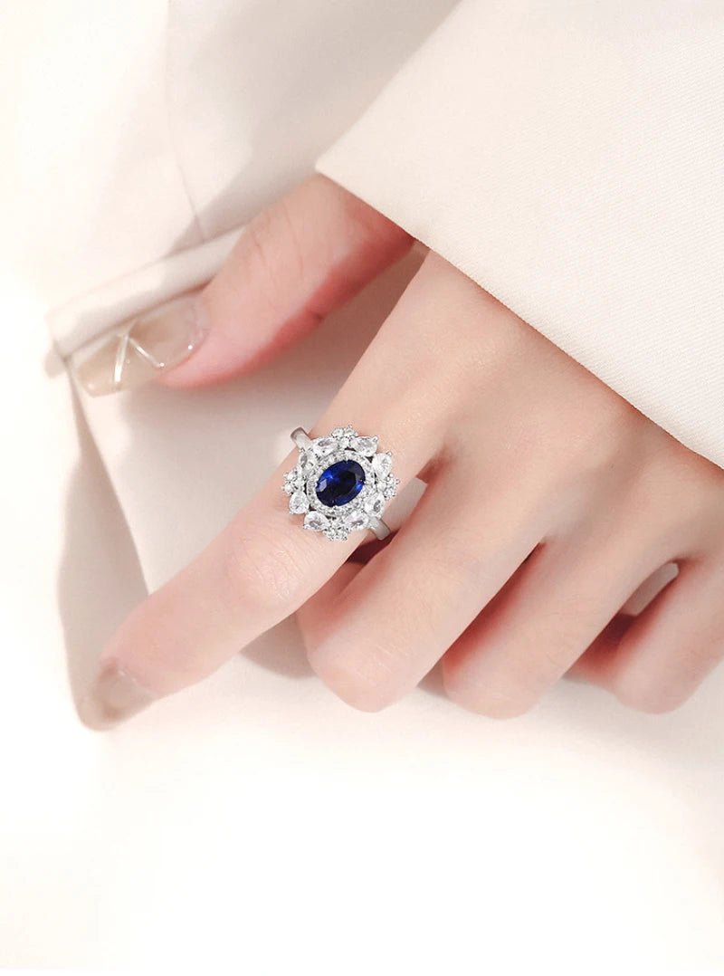 New in Light Luxury Fashion Purple rings for women Sense silver 925 Inlaid Diamond Ruby Ring Adjustable Exquisite Jewelry Gift