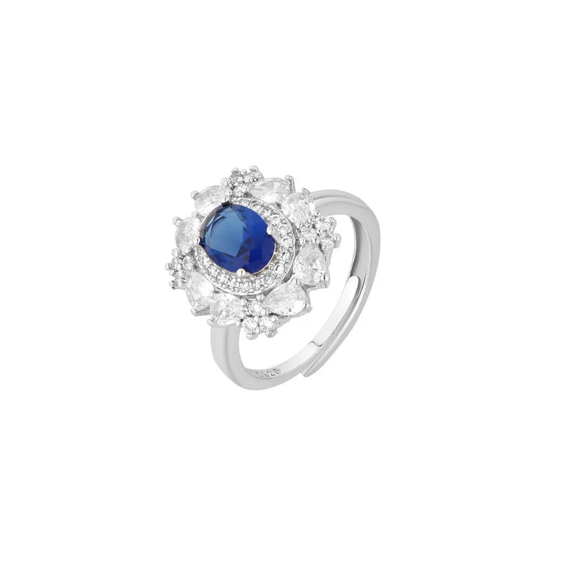 New in Light Luxury Fashion Purple rings for women Sense silver 925 Inlaid Diamond Ruby Ring Adjustable Exquisite Jewelry Gift