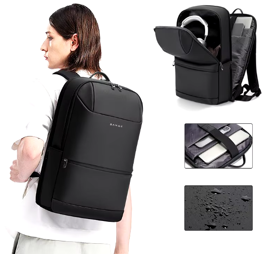 BANGE Laptop Backpack 25L – Waterproof Anti-Theft Travel Backpack with Ergonomic Carry System, Multiple Compartments & Padded Straps – Fits 15.6" Laptop – Ideal for Work, School, and Business Trips
