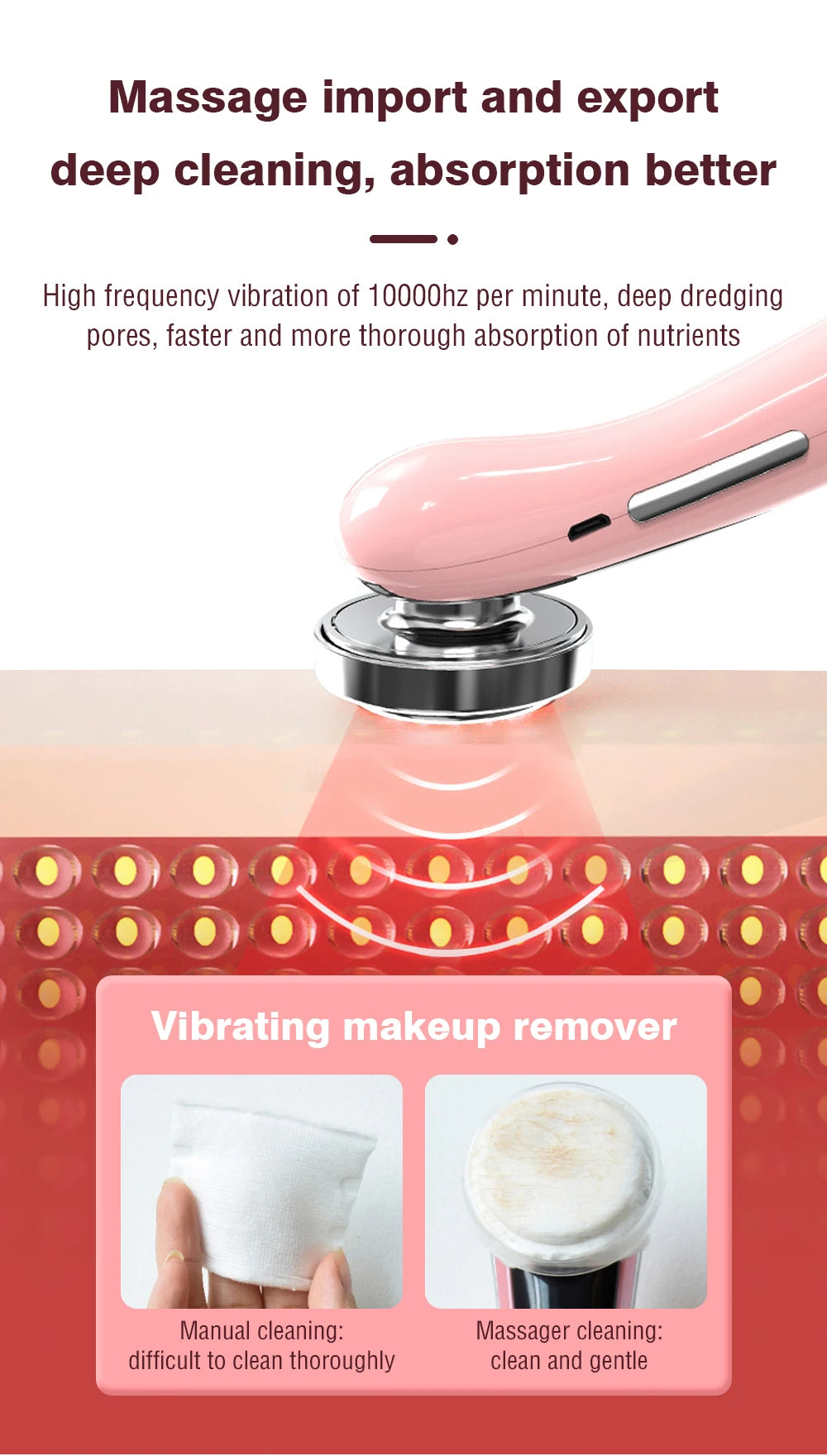 EMS RF Skin-Tightening & Face-Lifting Device Microcurrent Red-Light Massage for Skin Rejuvenation & Glow