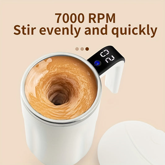 [Automatic Stirring] Automatic Stirring Cup | 1pc | 304 Stainless Steel, ABS | Temperature Display, USB Charging, 200mAh Battery | Home and Office | Holiday Gift | Easy to Carry and Clean